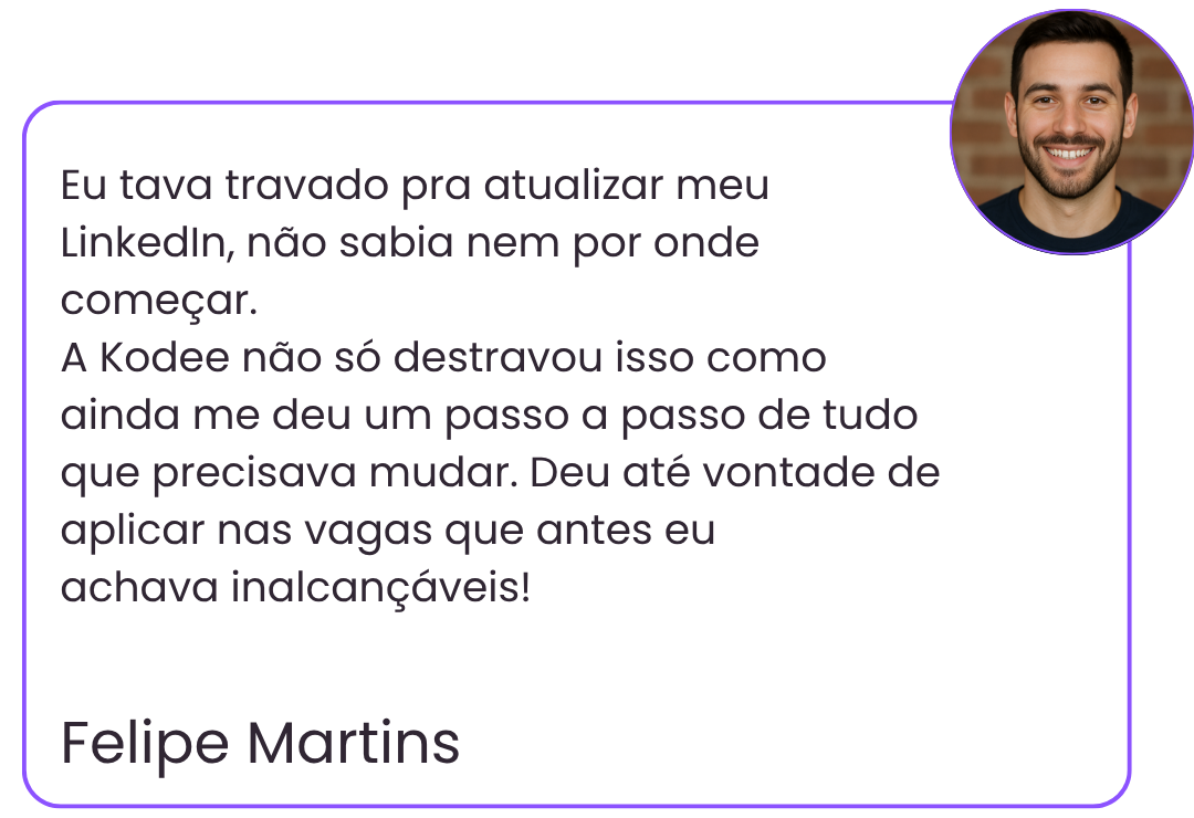 O resultado foi excelente!!! ...eu precisava dar esses pequenos toques no meu CV nessa transição de carreira, mas eu não sabia como. Todas as mentorias que existem no mercado na maioria das vezes (4)